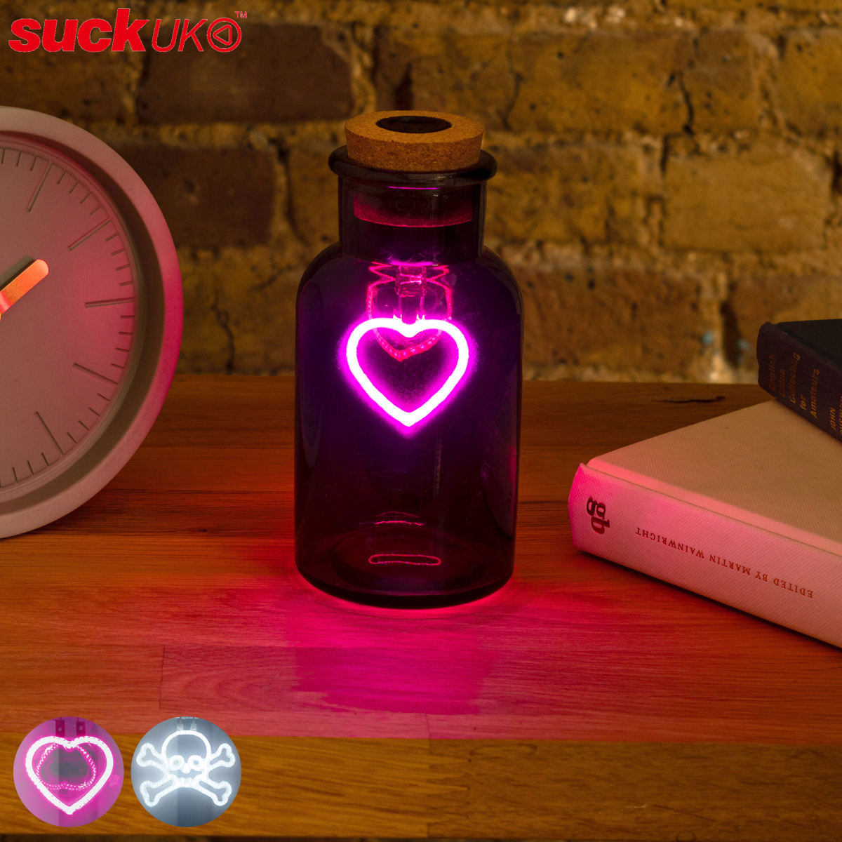 ライト 照明 コードレス SUCK UK （ サックユーケー 持ち運び インテリア 充電式 おしゃれ 部屋 子ども部屋 寝室 ハート ドクロ スカル かわいい ネオン風 飾り ）