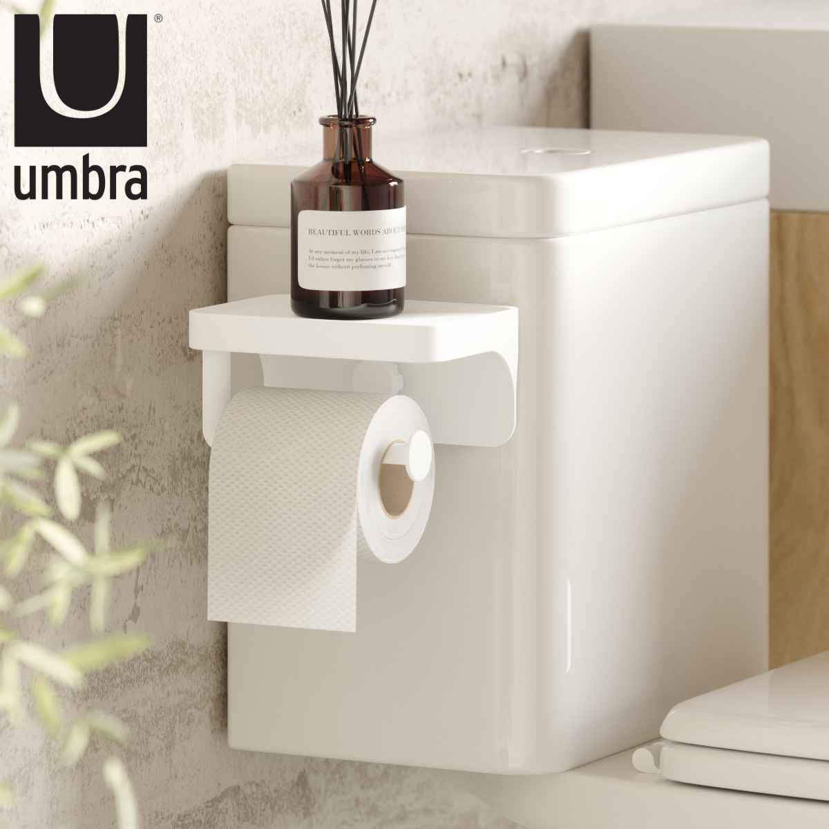 【楽天市場】Umbra トイレットペーパーホルダー フレックス アドヒーシブ （ アンブラ トイレットペーパー ホルダー 棚 ラック 収納