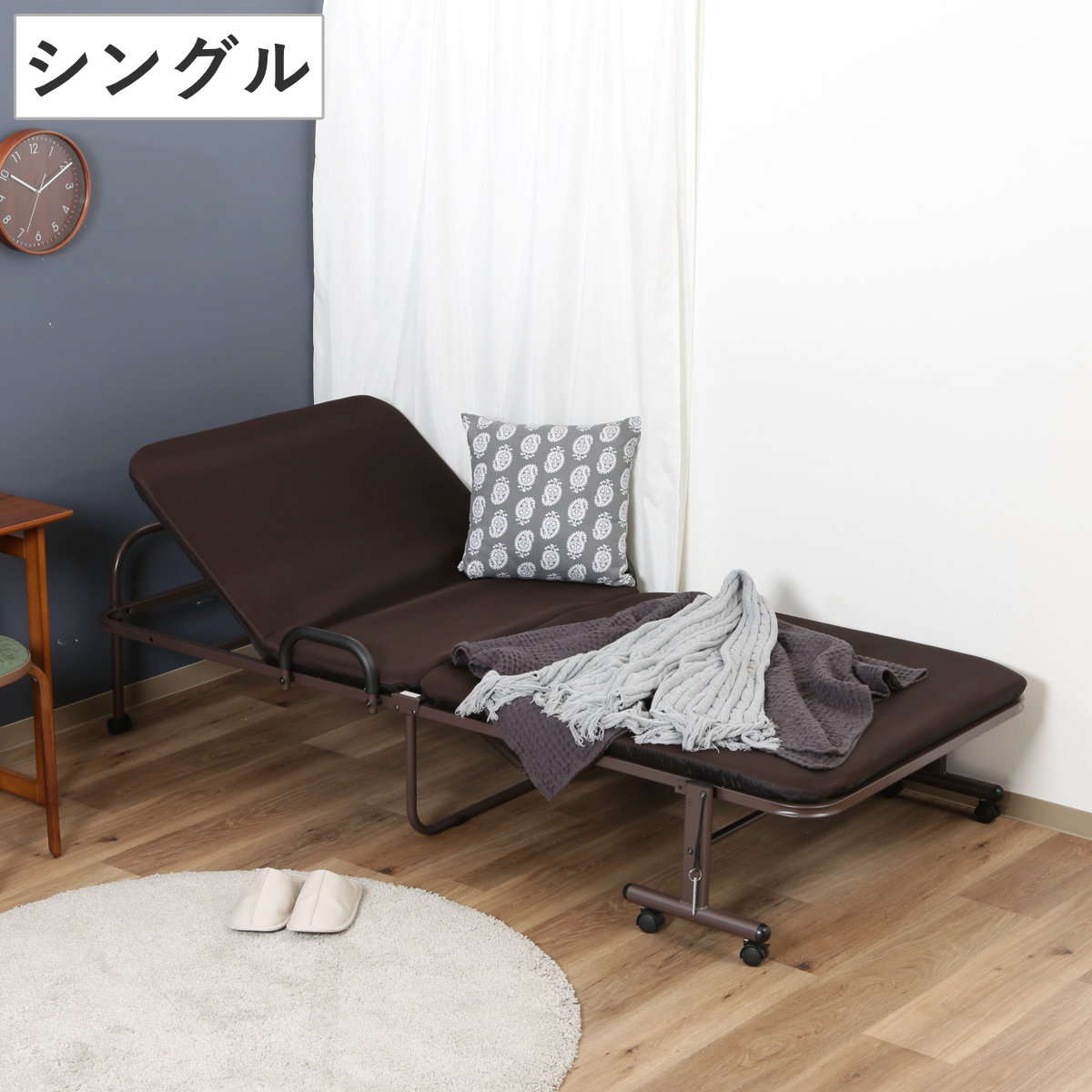 楽天市場】シングルベッド 14段階リクライニング スチールフレーム 幅