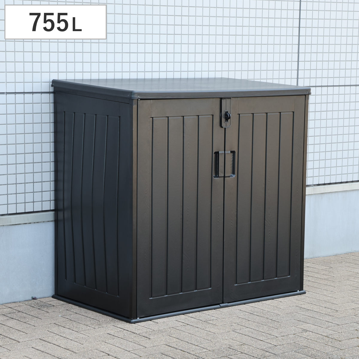 物置 屋外収納庫 ガーデンストレージ （ 大容量 収納ボックス 屋外 ストッカー 幅115×奥行71×高さ112cm 755L 大型 収納庫 金属製 フタ付き 上開き 前開き ベランダ ガーデニング アウトドア 防災 用品 グッズ 入れ 収納ケース ） 17,486円