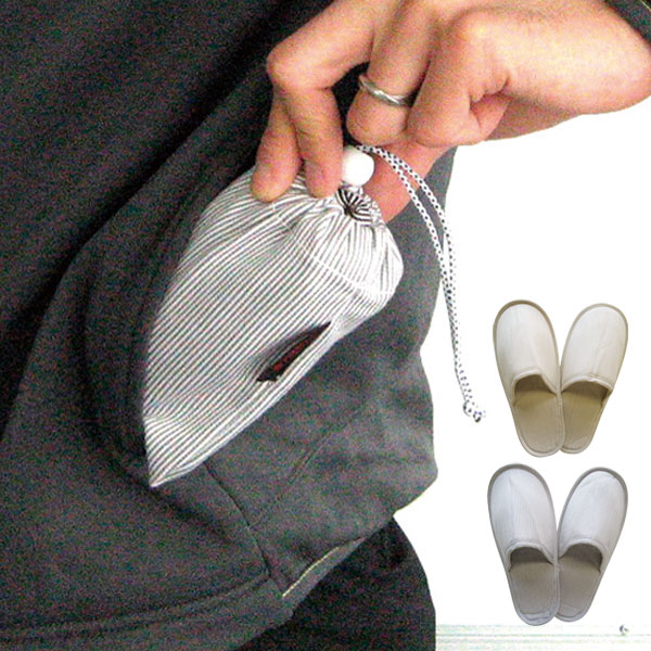 スリッパ 携帯スリッパ 携帯用 旅行用品 便利グッズ ポケットサイズ 折りたたみスリッパ ケース付き 収納ケース付き