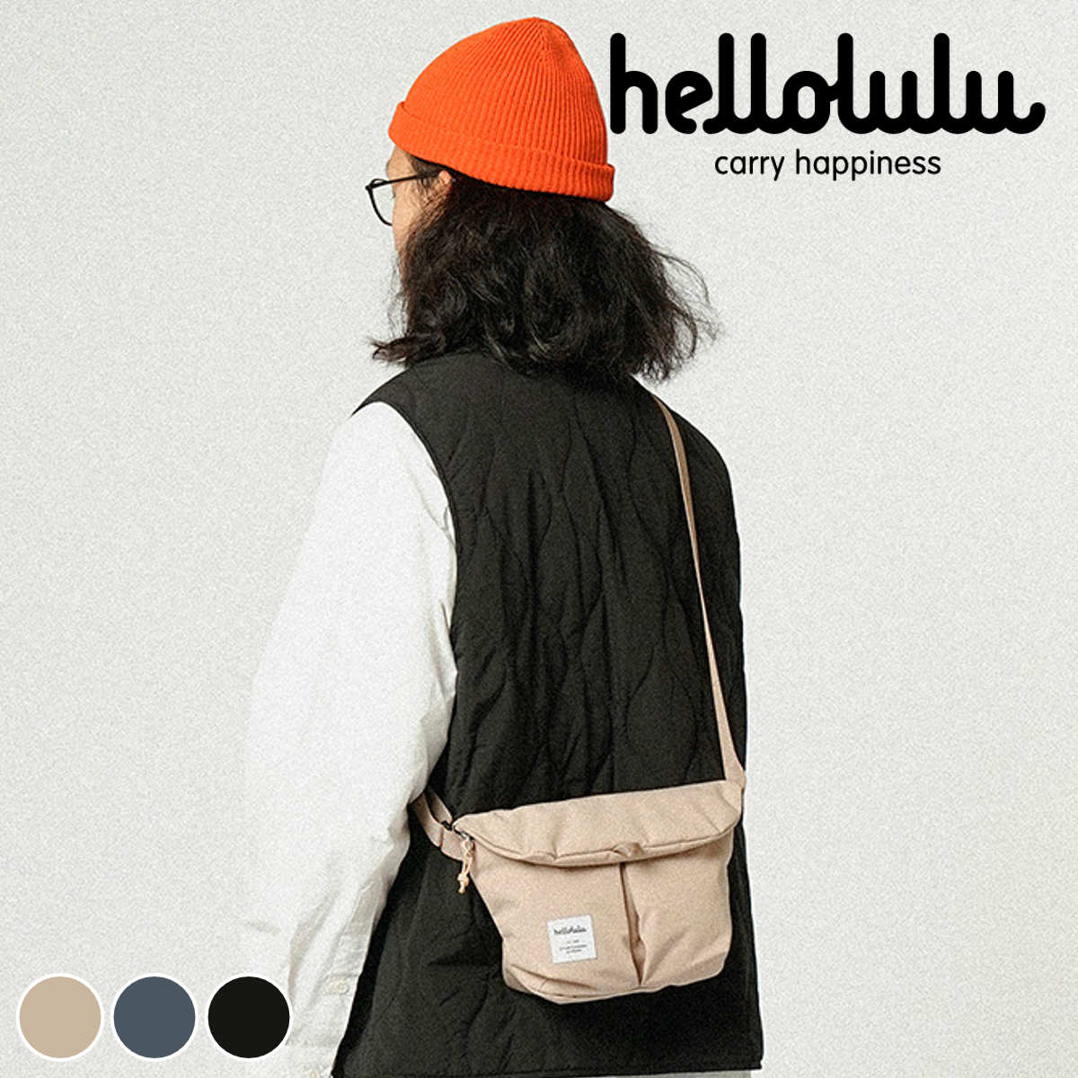 【人気色】 ショルダーバッグ hellolulu ミニ カセン MINI KASEN ( ハロルル バッグ レディース メンズ ミニショルダー かばん 鞄 クロスボディ 軽い 斜め掛け クロスバッグ ポシェット 小さめ 撥水 ファスナー おしゃれ )|リビングート 店