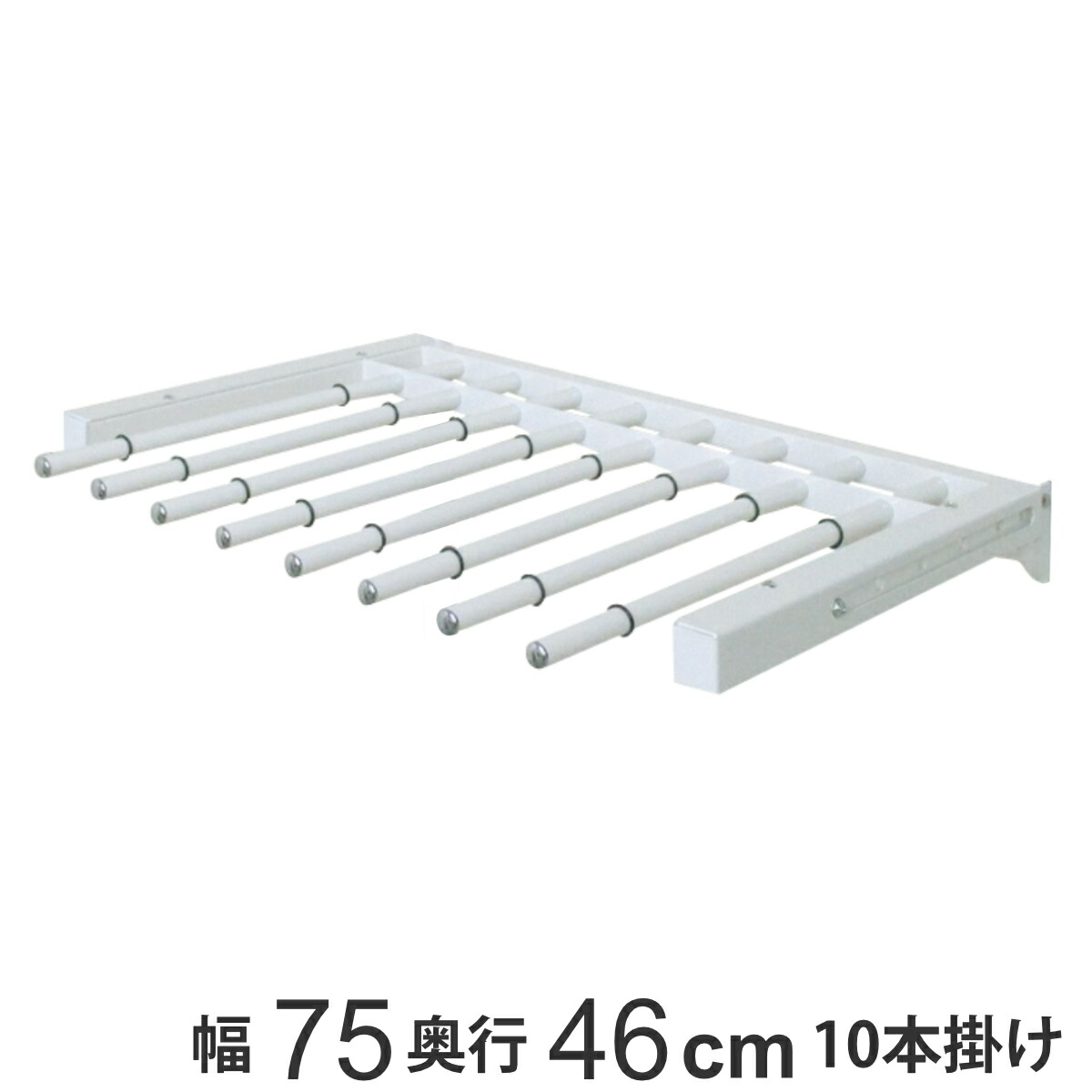 壁面収納 フィットラック スライドパンツラックセット 幅75cm （ 送料無料 W750 スラックスハンガー 10本掛け スライド 収納 ズボンハンガー パーツ オプション 部品 パンツラック DIY 可動棚 オープンラック 収納ラック ホワイト ）｜リビングート　店