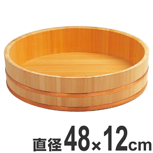 寿司桶 木製 尺6寸 飯切 飯台 桶 業務用 ( 半切り 鮨 寿司 すし おけ ちらし寿司 盛り付け 大容量 大サイズ 飲食店 寿司屋 和食 )|リビングート 店