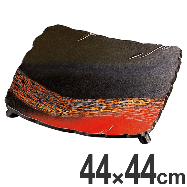 盛器 木製 尺4.5 乱引四足平安盛器 九頭竜 皿 食器 越前漆器 漆塗 （ 送料無料 盛り皿 お皿 盛る 器 うつわ 和食器 漆 塗り 漆塗り 漆器 懐石 懐石料理 寿司 刺身 お造り 飲食店 料亭 旅館 大皿 角皿 長方形 ）