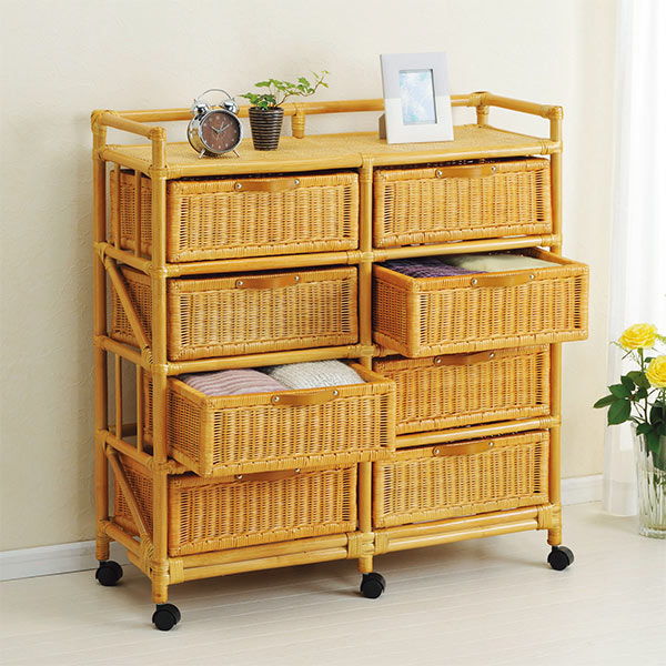 楽天市場】籐 ランドリーボックス 2段 幅51cm （ 送料無料 ラタン家具