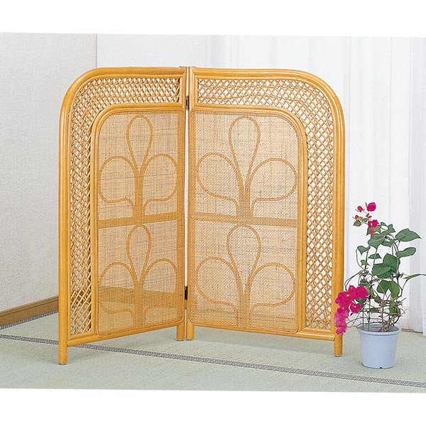 楽天市場】衝立 2連 ラタン 間仕切り ロータイプ 籐家具 高さ101cm
