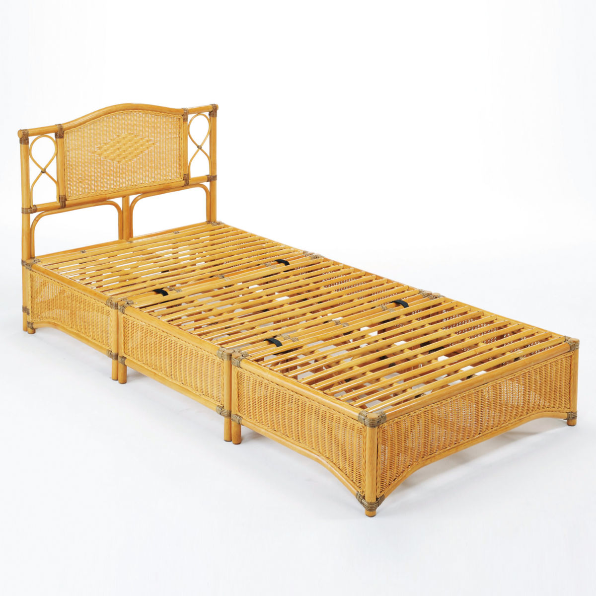 楽天市場】籐 シングルベッド 軽量 2分割 ラタンフレーム （ 送料無料