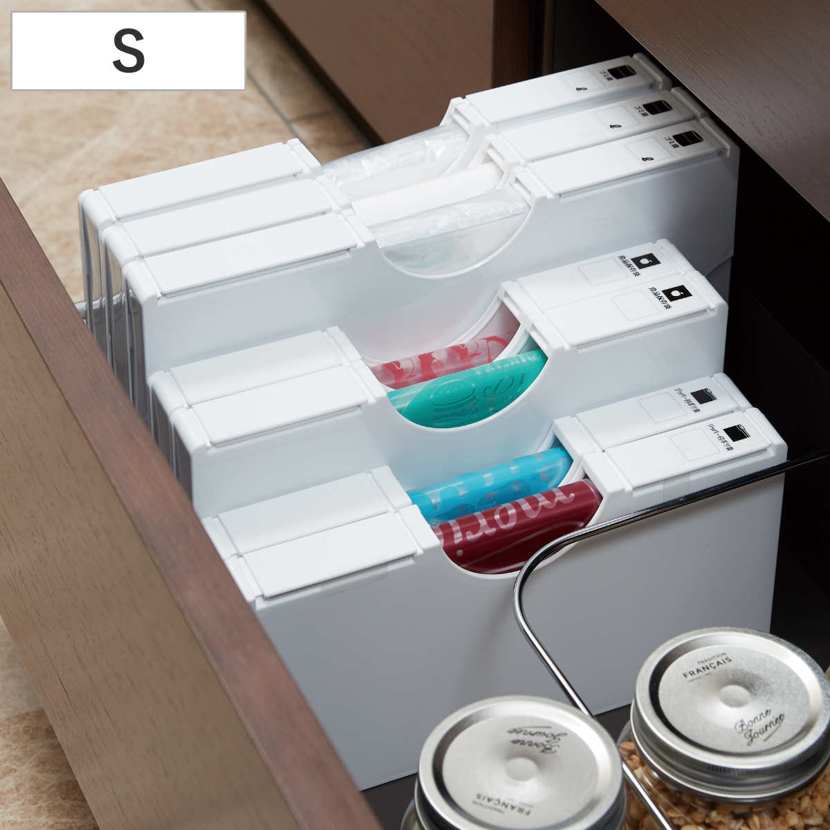 楽天市場】ゴミ袋＆保存袋用ホルダー L ホワイト I-564-3 ｜ ポリ袋