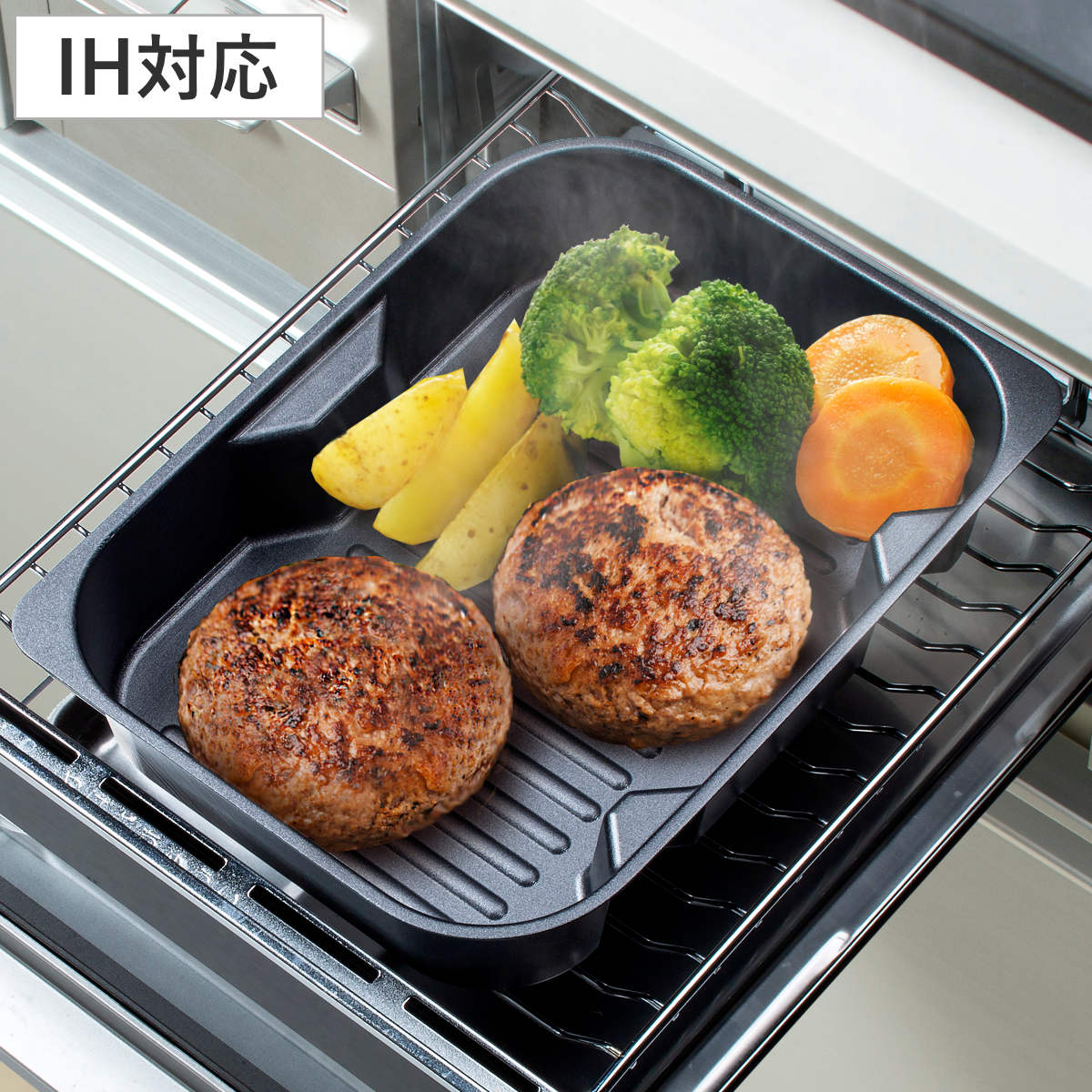 楽天市場】角型グリルパン 30×18cm ラクッキング 鉄製 蓋 楽天市場】角型グリルパン 30×18cm ラクッキング 鉄製 蓋