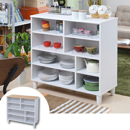 Livingut Kitchen Counter Parion Width 90 Cm White Kitchen Counter Parion Width 90 Cm White Storage Display Rack Double Sided Shelves Shelf Cabinet
