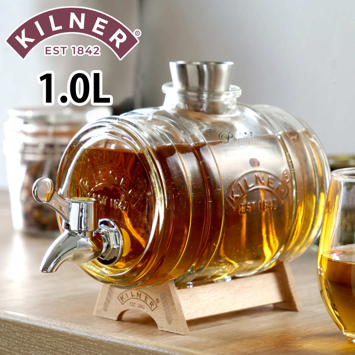【楽天市場】ディスペンサー KILNER BARREL DISPENSER 1L （ キルナー ドリンクサーバー ガラス 樽型 ウイスキー