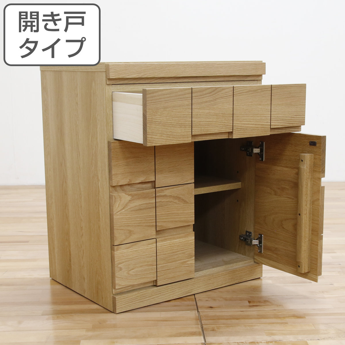仏壇キャビネット 開き戸 ホワイトオーク 日本製 ARK 約幅59cm （ 開梱設置 仏壇台 スライド棚 引き出し 扉 収納 天然木 コンパクト 収納棚 リビング仏壇 キャビネット 無垢 桐 シンプル おしゃれ ）｜リビングート　店