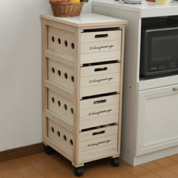 楽天市場】【楽天スーパーSALE10%OFF】桐製 タイル付 ストッカー 4段