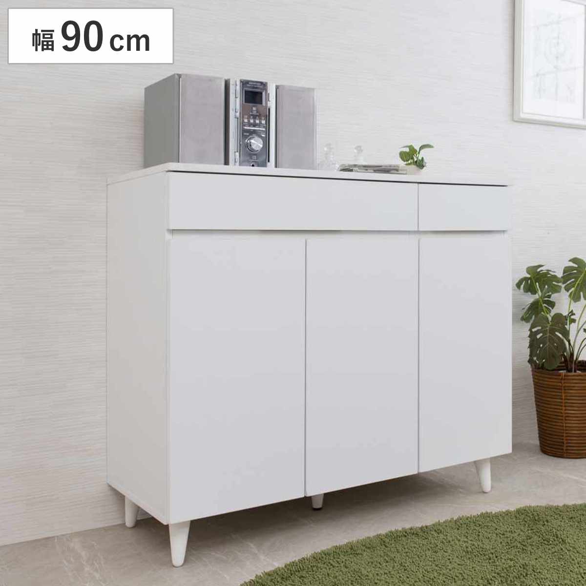 SALE！キャビネット サイドボード幅101cm収納 オシャレ WHITE 人気販売中！大容量キャビネット サイドボードリビング収納
