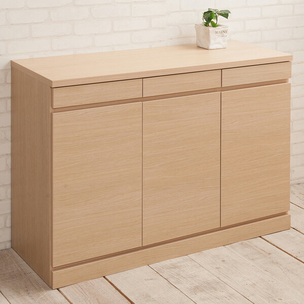 幅110cm 北欧風 開き戸 シンプルデザイン シンプルな見た目と充実した機能性の北欧風キャビネット 引出し 開き戸 リビングボード 北欧風 送料無料 キャビネット リビング収納 本収納 完成品 北欧 ナチュラル 日本製 国産 プッシュ式扉 小物整理 キッチン収納 引出