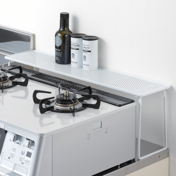 楽天市場】山崎実業 plate コンロ奥隙間ラック プレート ホワイト
