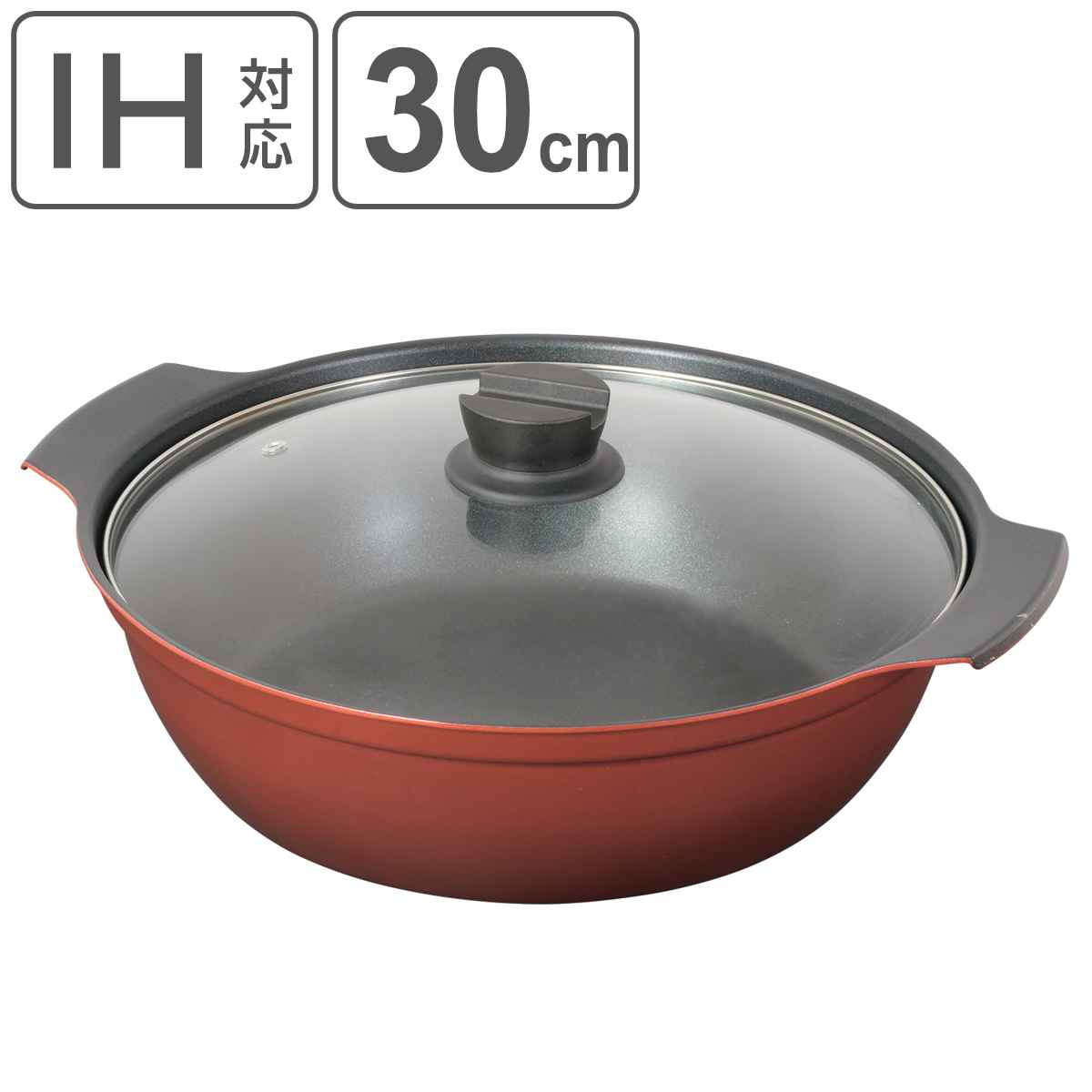 楽天市場】卓上鍋 24cm IH対応 ガラス蓋付き 旨味 （ ガス火対応