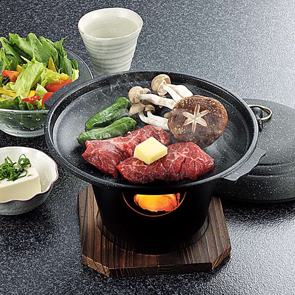 【楽天市場】 在庫限り・入荷なし マーブルコート 陶板鍋 懐石 17cm （ 懐石料理 鍋 一人用鍋 丸陶板 丸陶板鍋 丸鍋 陶板焼き 1人用