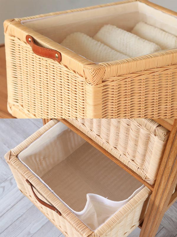 Livingut Chest Three Steps Tree Rattan Basket Breeze 45cm In