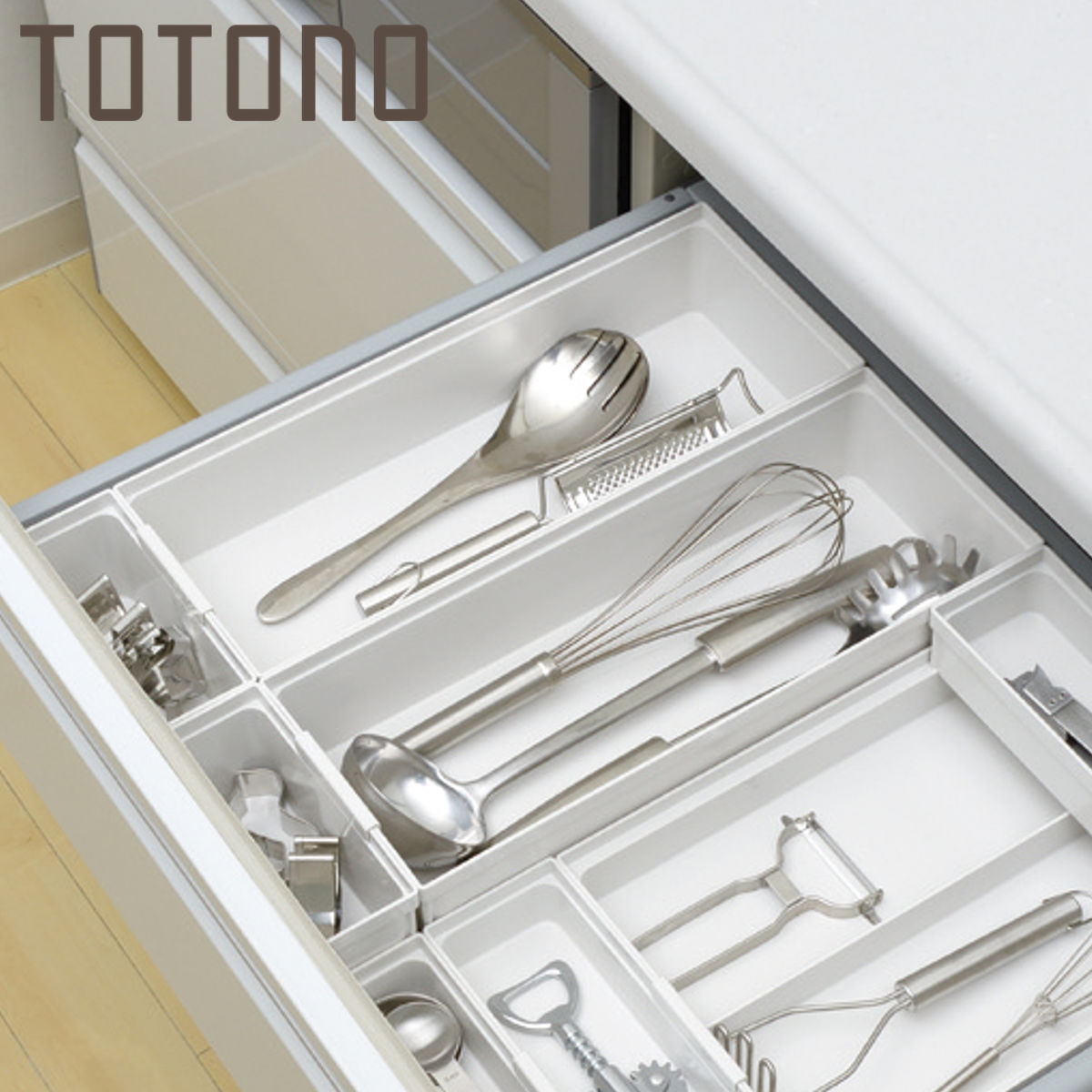 楽天市場 キッチン 収納 キッチンツールボックス N トトノ 引き出し用 キッチン収納ケース システムキッチン キッチンツール収納 収納ケース 整理ケース キッチンツール 引出し用 整理 組み合わせ シンク下 食器棚 白 ホワイト リビングート 楽天市場店