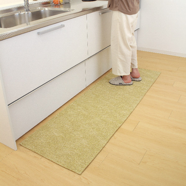 キッチンマット 56×180cm 撥水加工 洗濯できる パリーパリー （ キッチン キッチンラグ インテリアマット 台所マット 水に強い 滑り止め加工  拭ける 洗える 丸洗い 薄手 お手入れ簡単 ） 配膳用品・キッチンファブリック