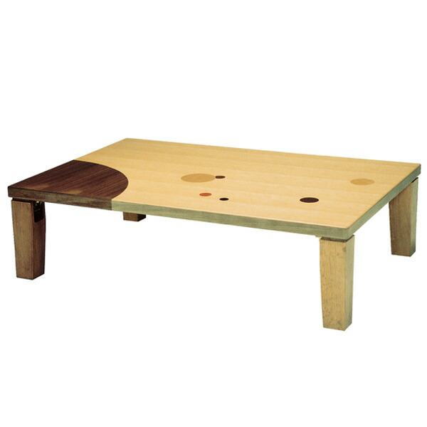 送料無料 突板仕上げ かわいい テーブル 讃岐の家具職人が丁寧に作り上げた最高品質の座卓 和風 ナラ 和風 ちゃぶ台 座卓 折れ脚 ローテーブル 木製 アース角 幅135cm 折りたたみ ドット バイカラー 象嵌入り 日本製 円 テーブル 食卓 かわいい リビングート 店