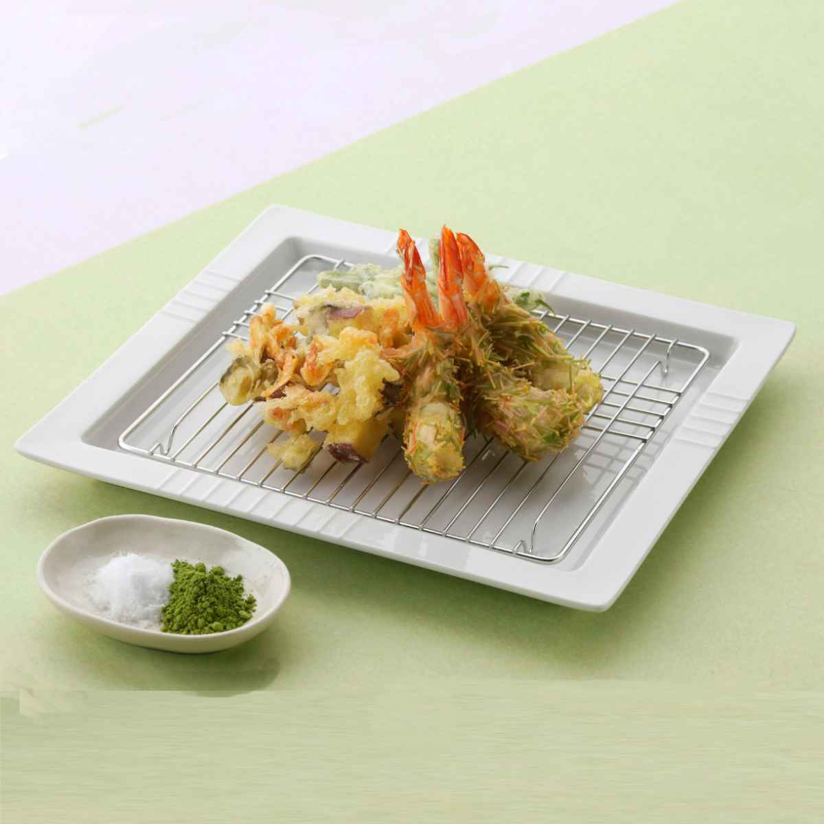 楽天市場】盛り皿 角型 涼味家 天ぷら盛り皿 （ 揚げ物皿 網付き お皿