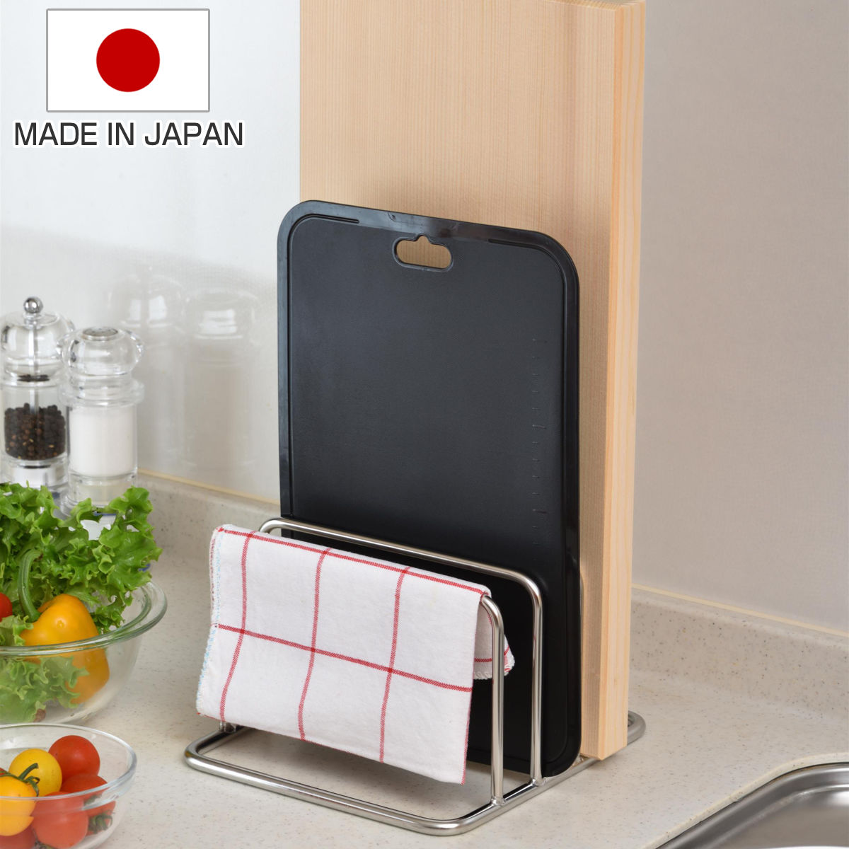 【楽天市場】まな板スタンド オールステンレス 頑丈まな板立て 3枚用 ( ステンレス 日本製 まな板立て まな板ホルダー まな板置き まな板 ...