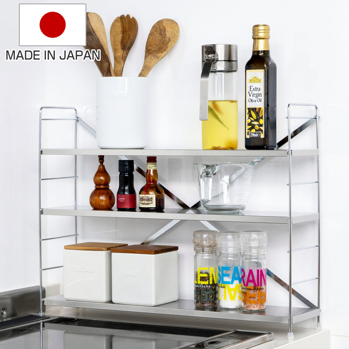 43797 ステンレス棚 コンロサイドラック 楽天市場】ステンレス棚 コンロ サイドラック日本製 整理 収納