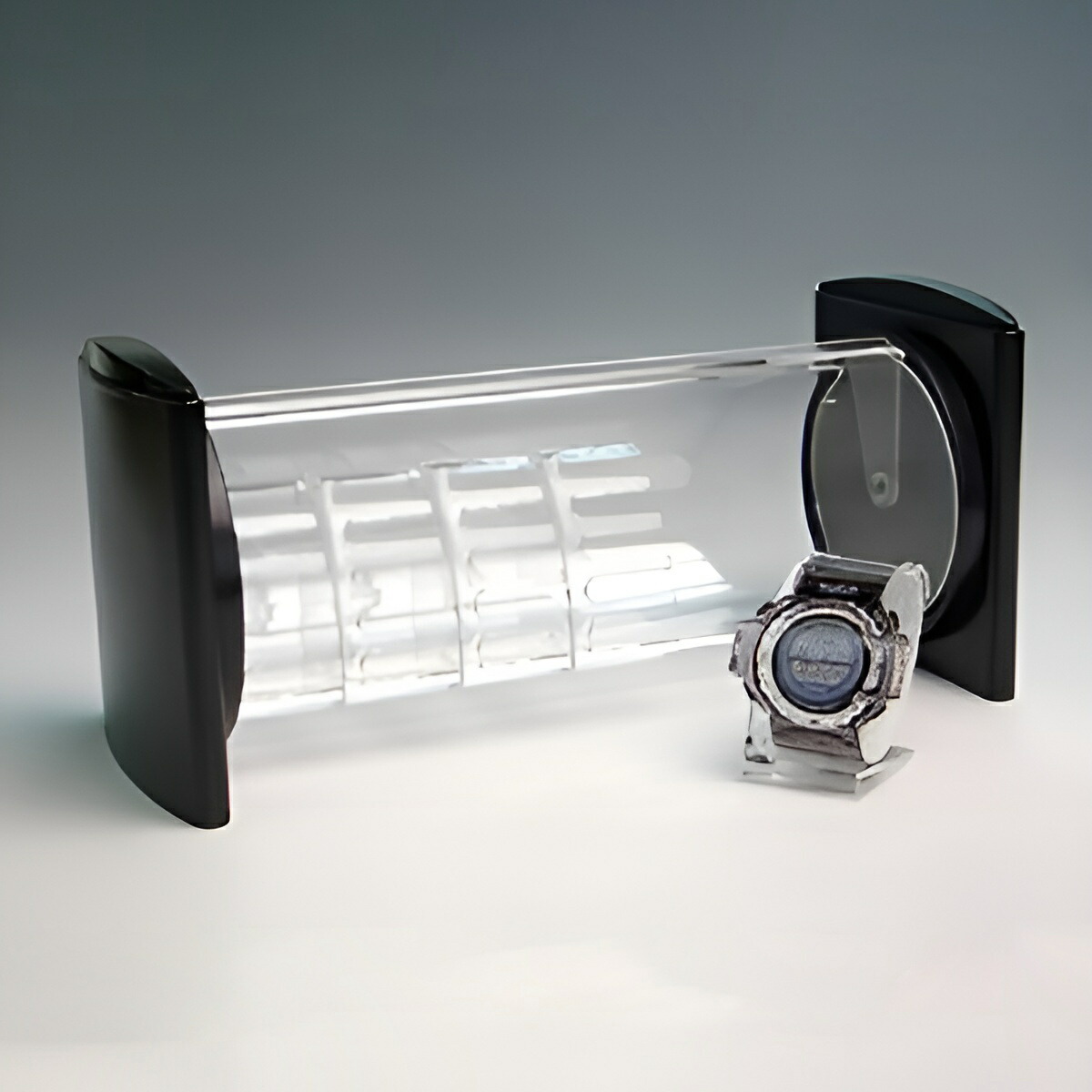 【非売品】コーワ　ディスプレイ型時計 楽天市場】未来系LED腕時計ステンレスIPブラックコーティング