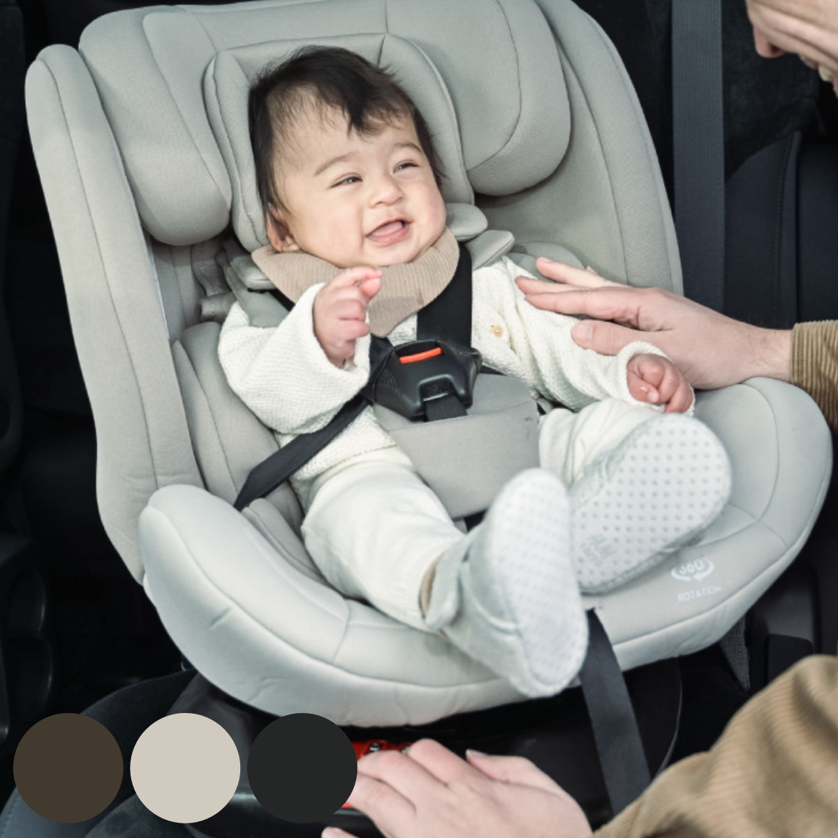 チャイルドシート ISOFIX 回転式 身長 40cm～150cm 対応 リクライニング付き （ 新安全基準R129適合 Eマーク取得済 新生児 360度回転 0歳～11歳 洗える 長く使える ベビーシート ジュニアシート ロングユース ベビー 赤ちゃん ）