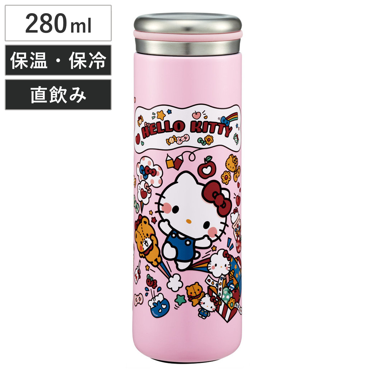 楽天市場】水筒 ステンレス 直飲み ハローキティ レッドハート 350ml