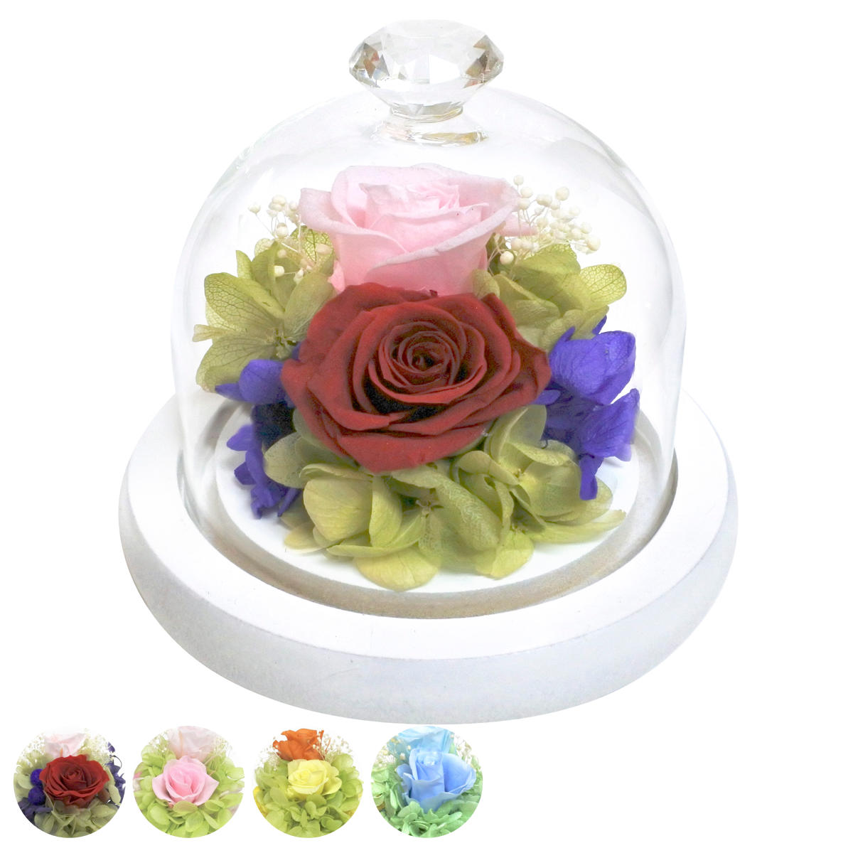 楽天市場】プリザーブドフラワー ガラスドームアレンジ ハート ガラス