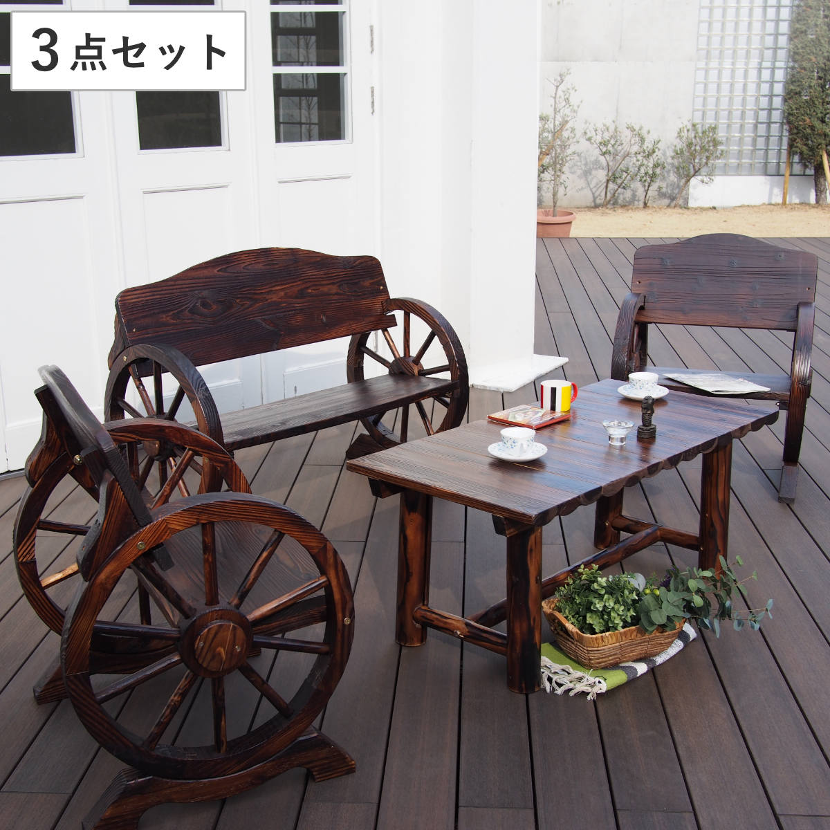 楽天市場】テーブルチェアセット 3点セット 完成品 折りたたみ式