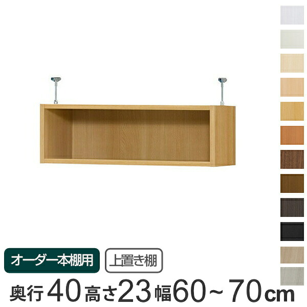 専用 上置き棚 標準棚板 type23 オーダー本棚 奥行40cm 幅60-70cm用 （ 送料無料 オーダーメイド 天井つっぱり 本棚 収納ラック セミオーダー ）