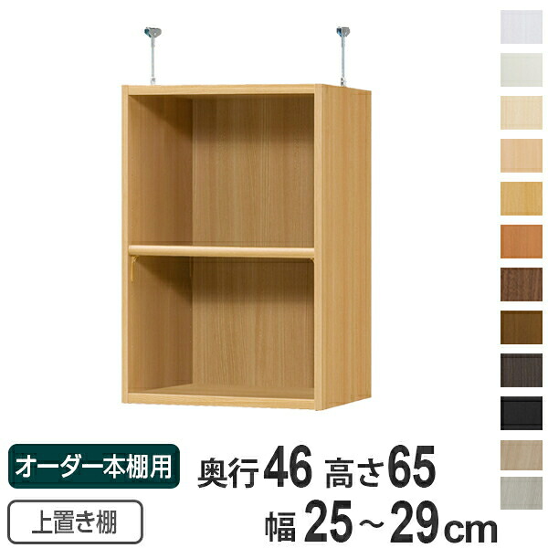 専用 上置き棚 標準棚板 type65 オーダー本棚 奥行46cm 幅25-29cm用 （ 送料無料 オーダーメイド 天井つっぱり 収納ラック 本棚 セミオーダー ）