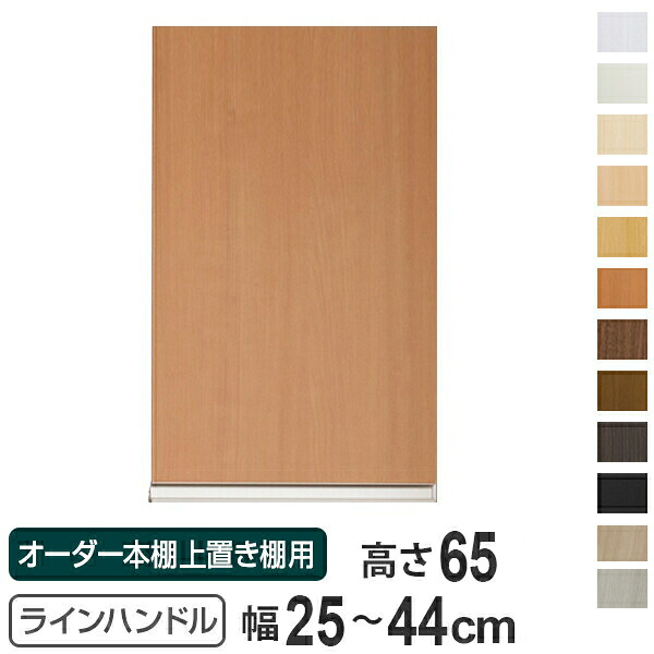 専用扉 オーダー本棚 上置き棚用 ラインハンドル扉 Type65 幅25～44cm 片開き （ 送料無料 オーダーメイド セミオーダー 扉 オプション ）｜リビングート　店