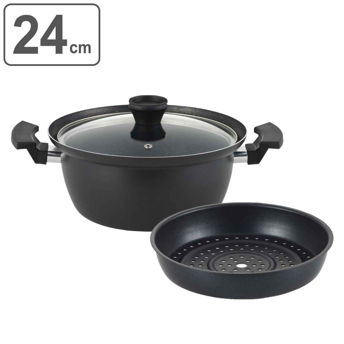 楽天市場】両手鍋 20cm IH対応 囲 深型マルチポット 目皿付き