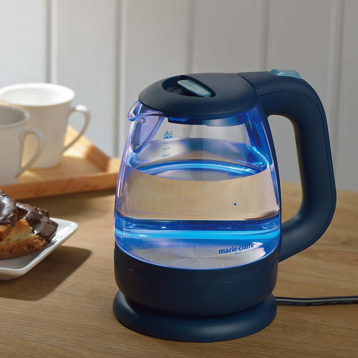 楽天市場】マリ・クレール ガラス 電気ケトル1.2L LEDライト付