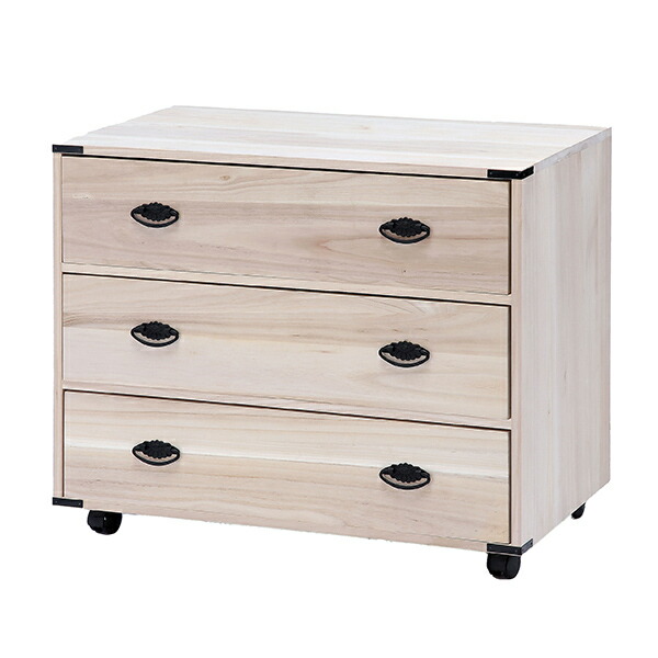 楽天市場】桐チェスト 3段 クローゼット収納 キャスター付 幅100cm