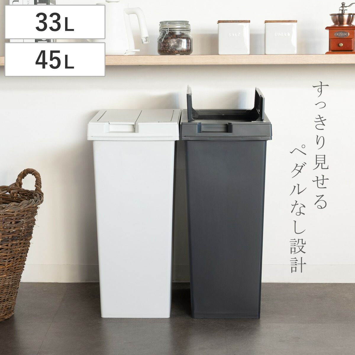 楽天市場】日本製 ゴミ箱 両開きペダルペール 40L エバン