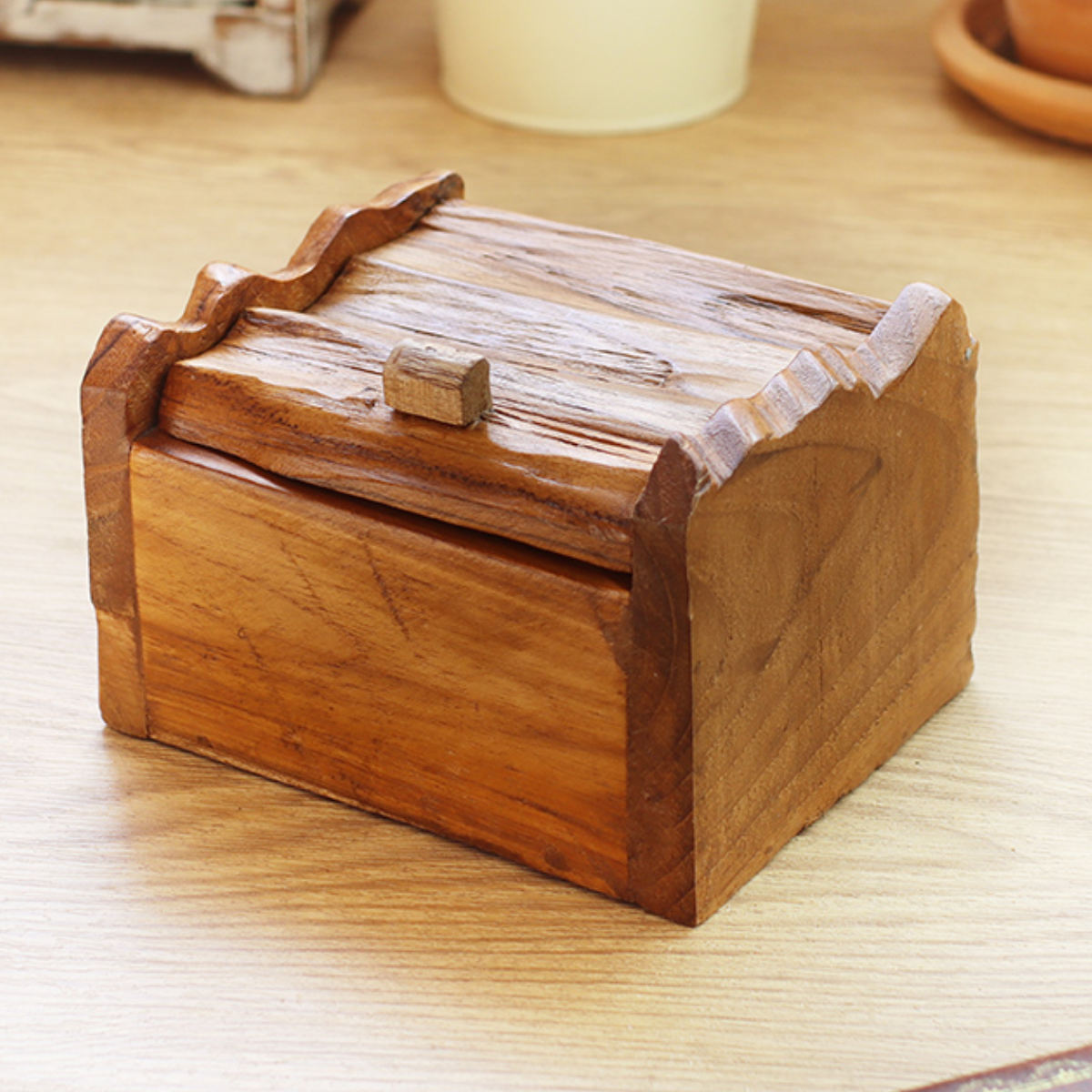 楽天市場】小物入れ 蓋付 フタ付き【 タイ製・チークのスライド