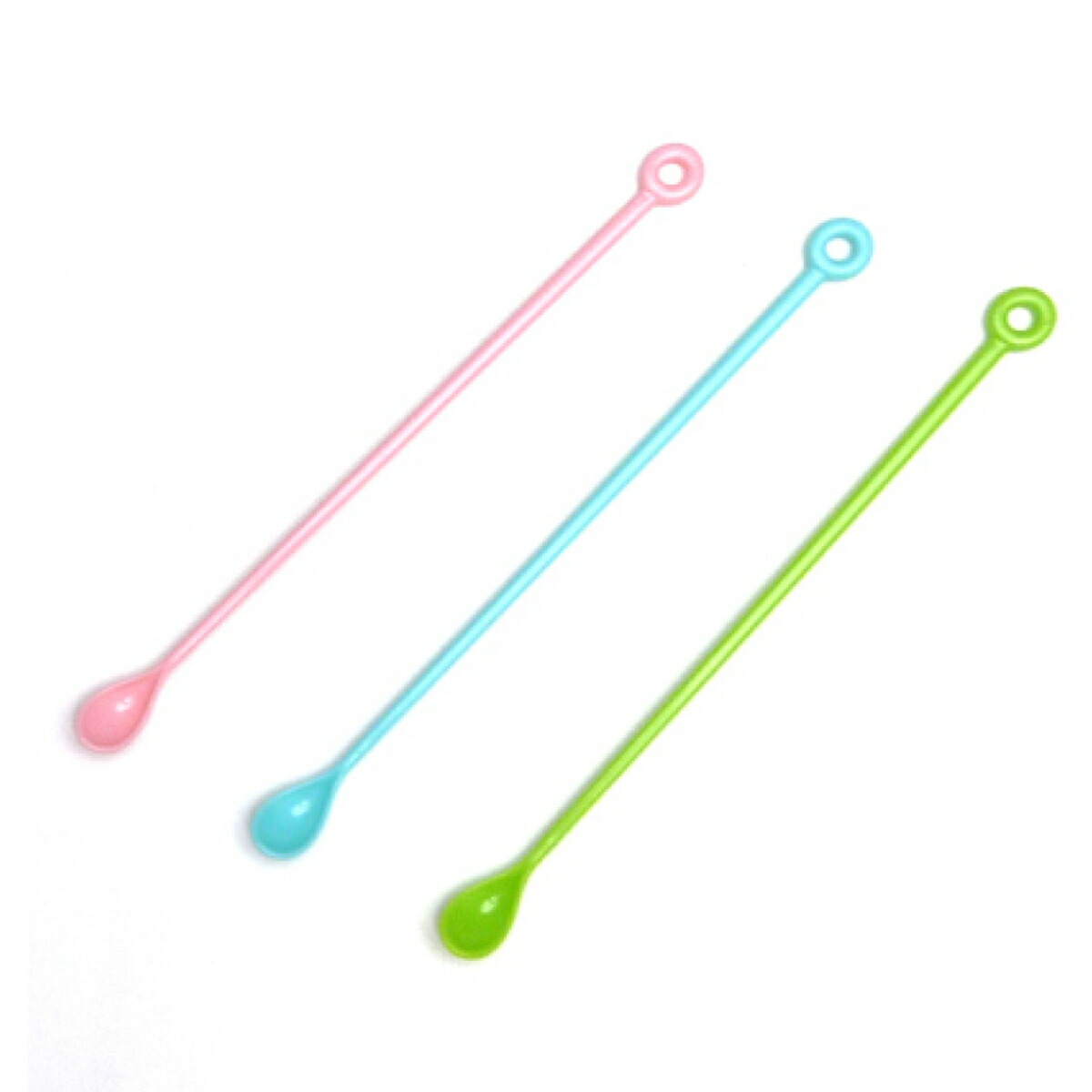 マドラースプーン 30本入り 3色セット 13cm スプーン マドラー プラスチック カトラリー 洋食器 パフェスプーン カラフル おしゃれ 水色 木 かわいい ピンク ステアスプーン グランドセール 黄緑 カフェ風 Abs樹脂