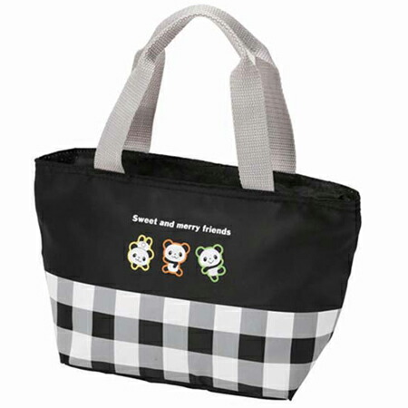 Livingut With Cool Lunch Bag るんるん Panda Check Black Cold With Cool Lunch Bag るんるん Panda Check Black Cold Storage Ice Pack