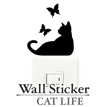 livingut: wall sticker wallpaper sticker cat butterfly cat life (the