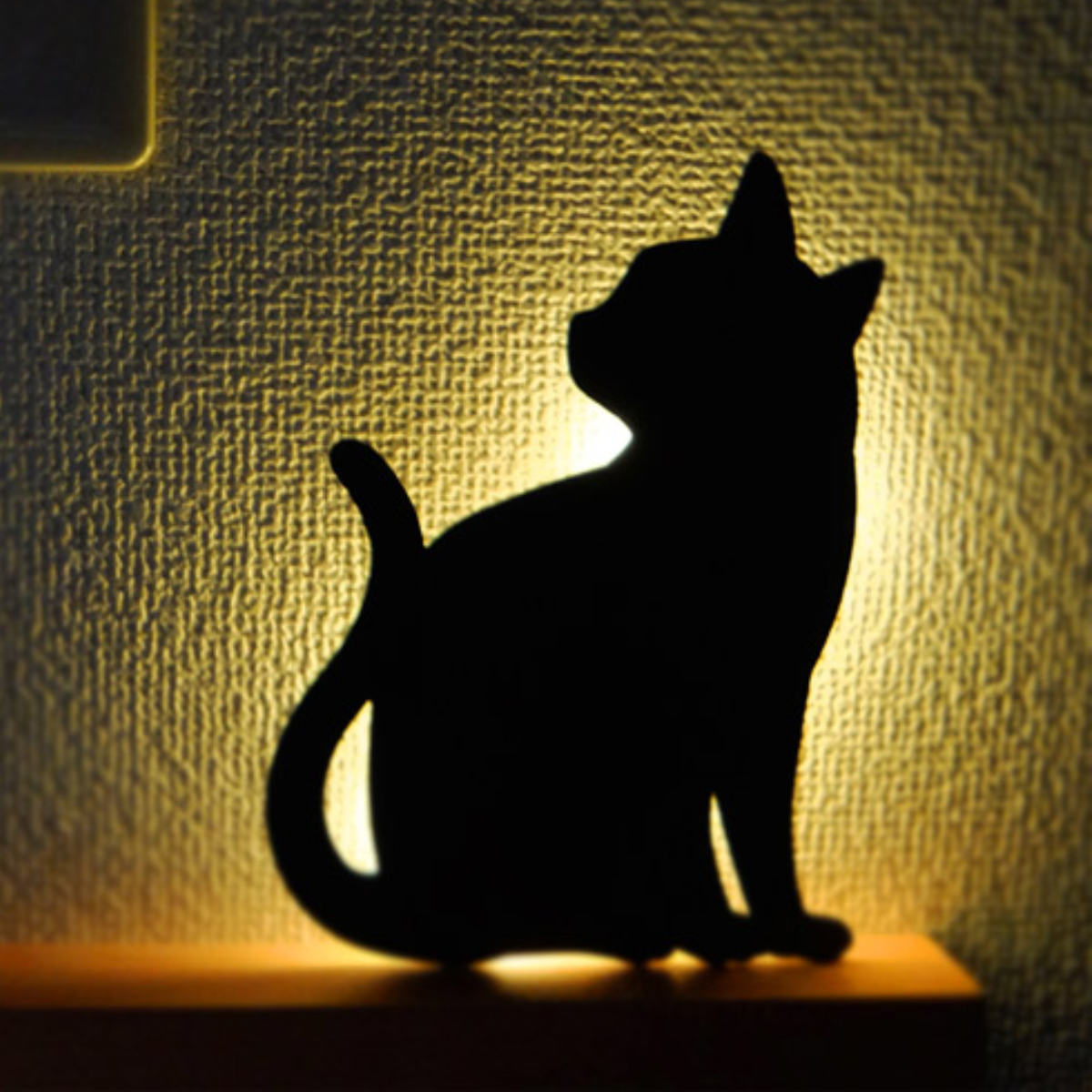 黒猫　ライト キャットウォールライト(黒猫グッズ,,間接照明,LEDセンサー