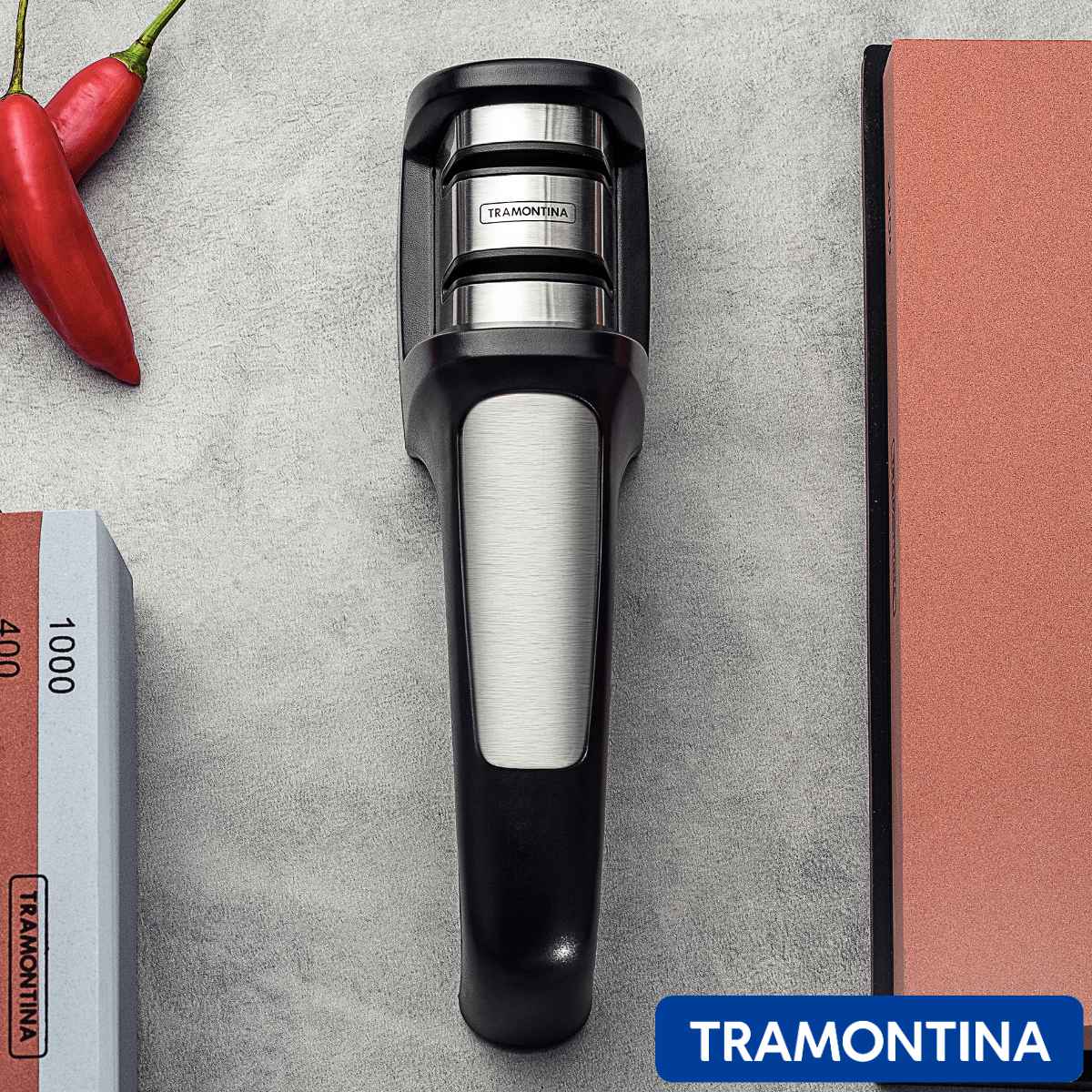 ロールシャープナー ダイヤモンドホイール トラモンティーナ （ TRAMONTINA Century 包丁研ぎ シャープナー 研ぎ器 砥石 包丁 研ぎ キッチン用品 包丁用 ほうちょう用 ナイフ用 キッチン雑貨 簡易研ぎ器 ほうちょう研ぎ お手入れ ）