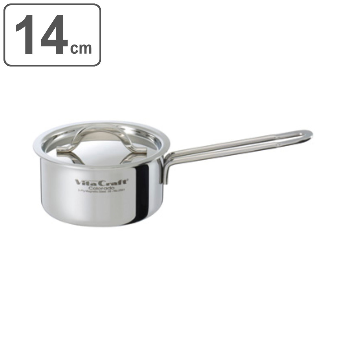 Vita Craft ビタクラフト 片手鍋 14cm コロラド 1.2L No.2501 IH対応 （ 送料無料 IH ガス火 対応 ステンレス 蓋付き 片手 鍋 なべ 無水調理 余熱調理 無油調理 VitaCraft ガス火対応 無水鍋 調理鍋 ステンレス鍋 14 センチ ）