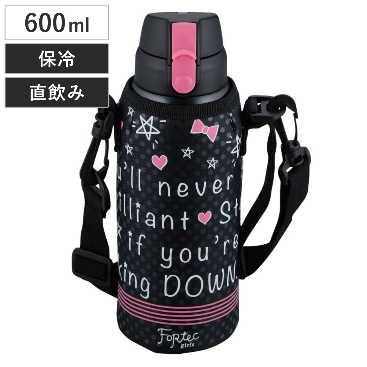 ワンタッチオープン水筒 黒*5 和平フレイズ フォルテック ワンタッチ栓ダイレクトボトル 1.5L